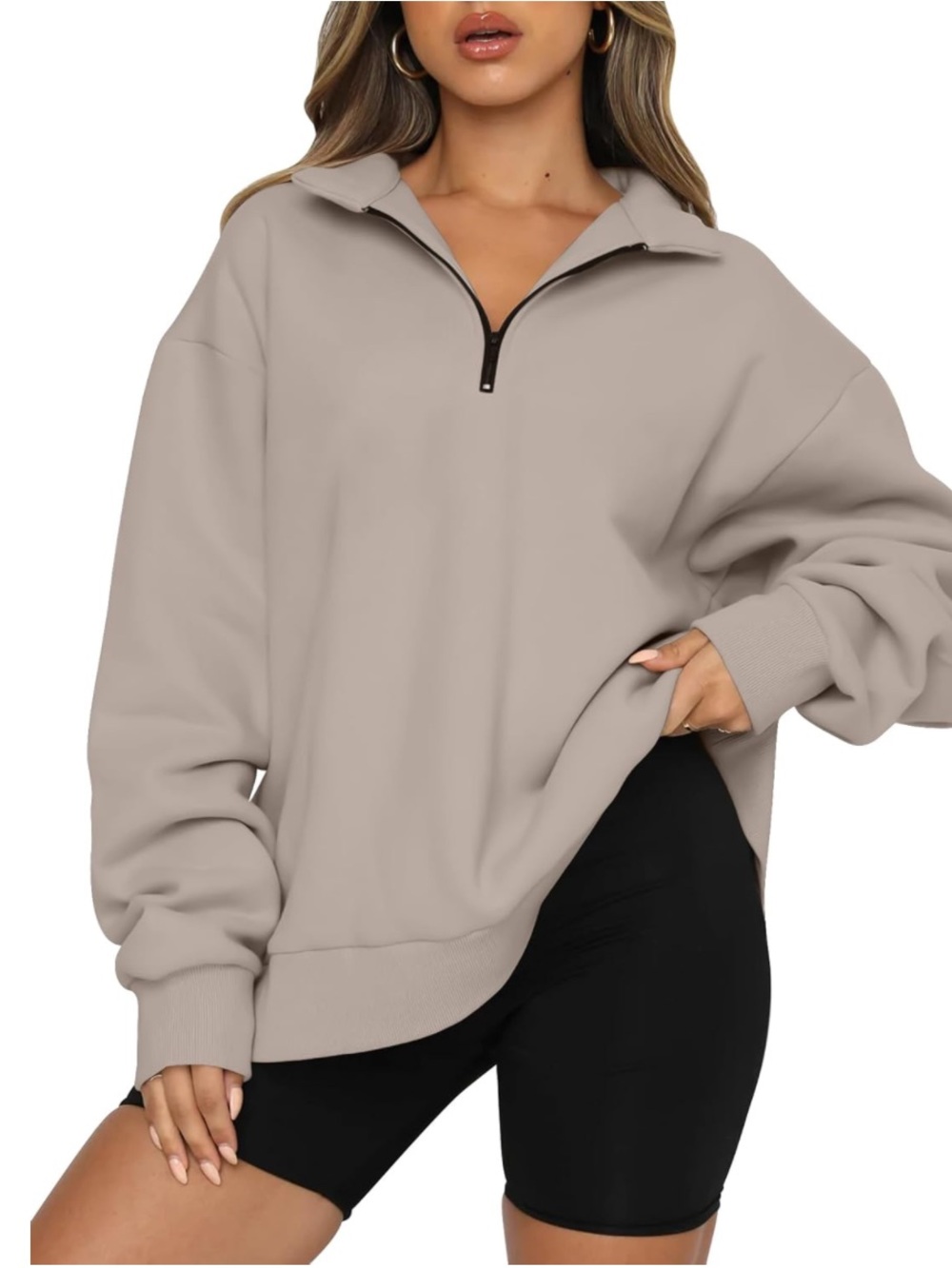 NWT Trendy Queen Women's Oversized Half Zip Cozy Pullover sweatshirt
SIZE XXL